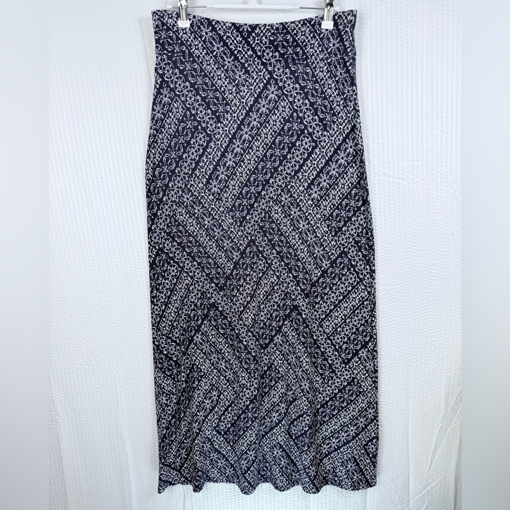 Boho Westport Paisley Blue /White Maxi Long Skirt Size Small Flowy